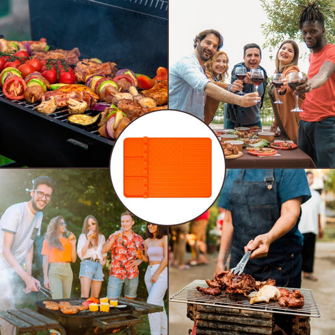 Silicone Griddle Tools Mat for Blackstone,Grill BBQ Caddy Utensils Holder for Kitchen,Cooking & Countertop,Large Spatula Mat with Drip Pad,Griddle...